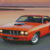 Orange Dodge Barracuda Diamond Painting