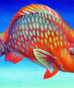 Orange Parrot Fish Diamond Paintings