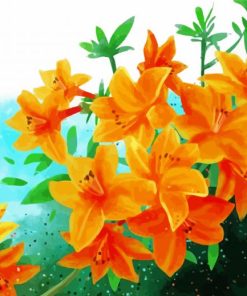 Orange Rododendro Diamond Painting