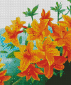 Orange Rododendro Diamond Painting