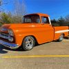 Orange Chevy Apache Diamond Paintings