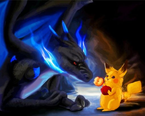 Pikachu Charizard X Art Diamond Paintings