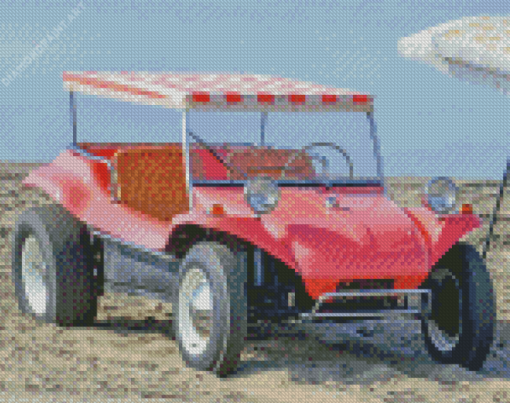 Pink Beach Buggy Diamond Painting