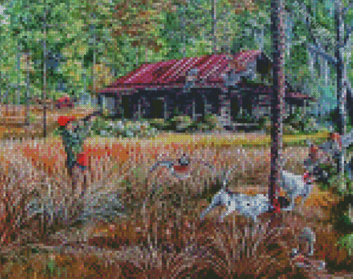 Quail Hunting On Familiar Ground Diamond Paintings