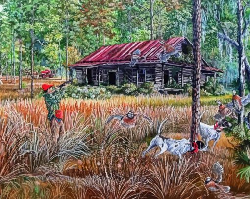 Quail Hunting On Familiar Ground Diamond Paintings