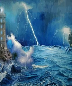 Rainy Stormy Sea Diamond Painting