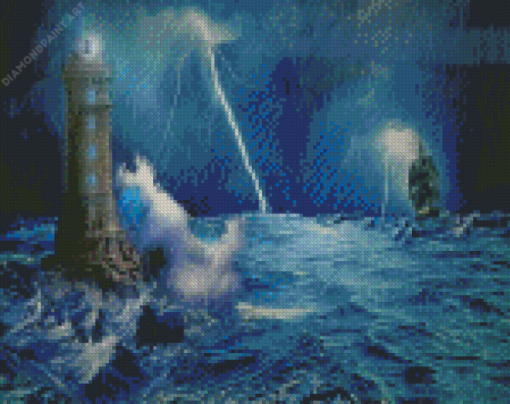 Rainy Stormy Sea Diamond Painting