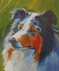 Rough Collie Dog Art Diamond Painting