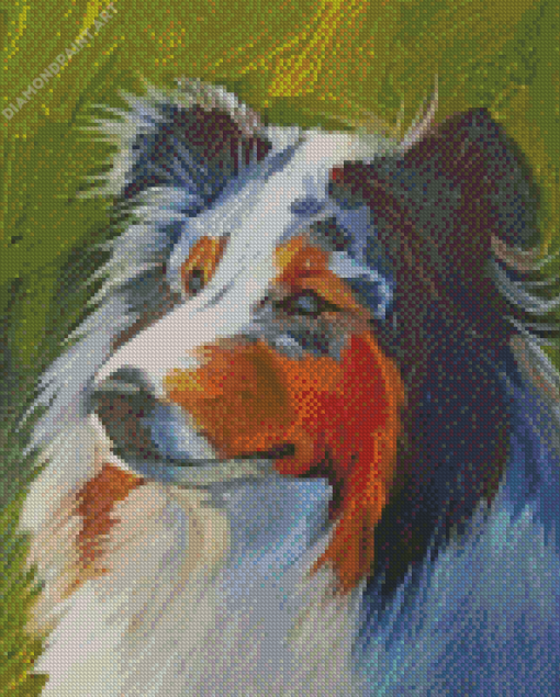 Rough Collie Dog Art Diamond Painting