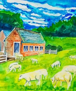 Sheep Farmer Art Diamond Painting