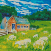 Sheep Farmer Art Diamond Painting