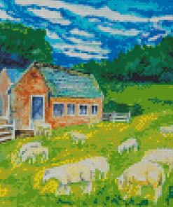 Sheep Farmer Art Diamond Painting