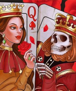 Skull King And Queen Cards Diamond Painting