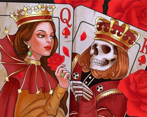 Skull King And Queen Cards Diamond Painting