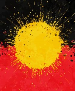 Splatter Aboriginal Flag Diamond Painting