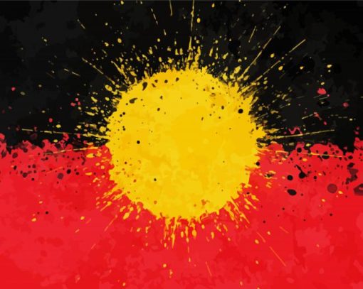 Splatter Aboriginal Flag Diamond Painting