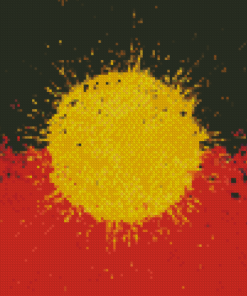 Splatter Aboriginal Flag Diamond Painting