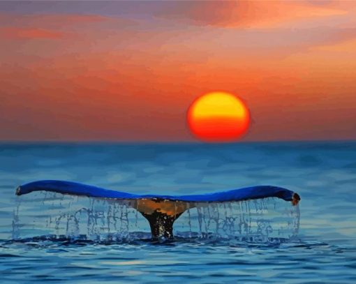 Sunset Whale Tail Diamond Painting