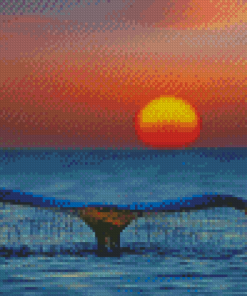 Sunset Whale Tail Diamond Painting