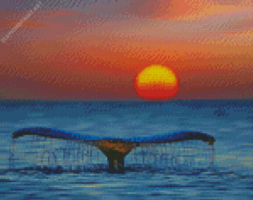 Sunset Whale Tail Diamond Painting