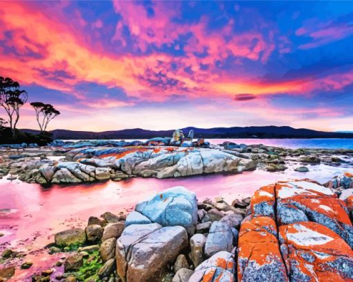 Tasmania At Sunset Diamond Paintings