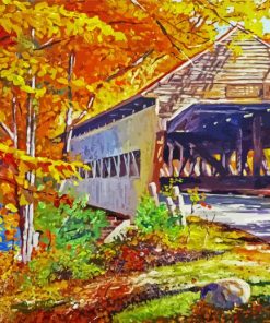 Through The Covered Bridge Diamond Painting