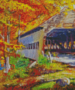 Through The Covered Bridge Diamond Painting