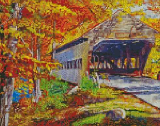 Through The Covered Bridge Diamond Painting