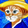 Vincent Van Gogh Cat With Hat Diamond Painting