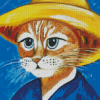 Vincent Van Gogh Cat With Hat Diamond Painting