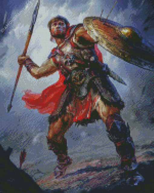 Warrior Javelin Diamond Painting