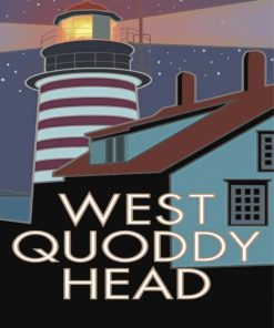 West Quoddy Head Lighthouse Poster Illustration Diamond Painting