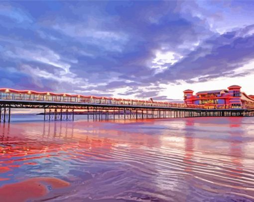 Weston Super Mare Pier Sunset Diamond Painting