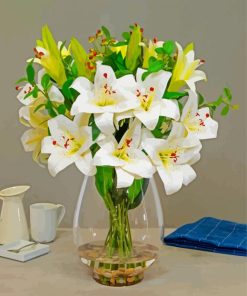 White Lilies In Jug Diamond Painting