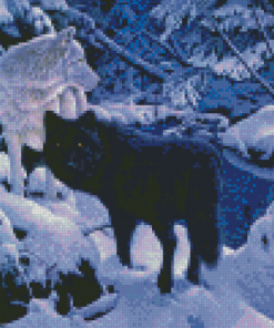 Wolves In The Snow Diamond Painting