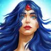 Wonder Woman Blue Eyes Diamond Painting