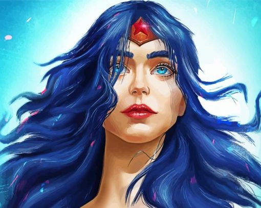 Wonder Woman Blue Eyes Diamond Painting