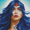 Wonder Woman Blue Eyes Diamond Painting