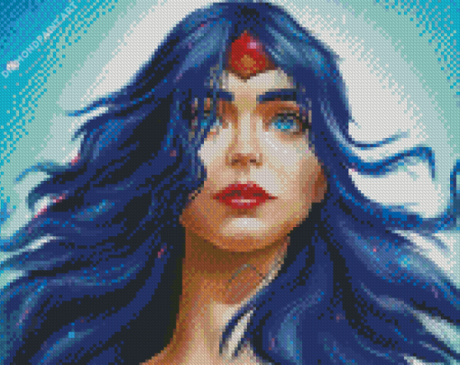 Wonder Woman Blue Eyes Diamond Painting