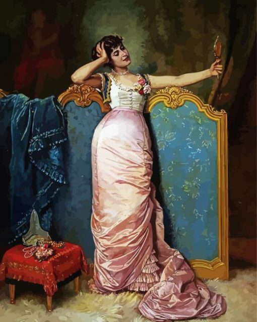 Admiring Her Looks By Auguste Toulmouche Diamond Painting