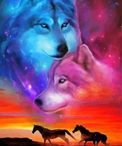 Aesthetic Horse With Wolf Diamond Painting