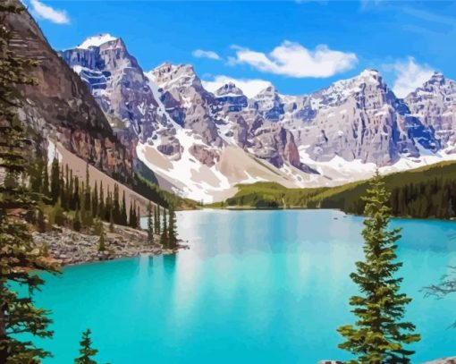 Aesthetic Mount Moraine Lake Art Diamond Painting