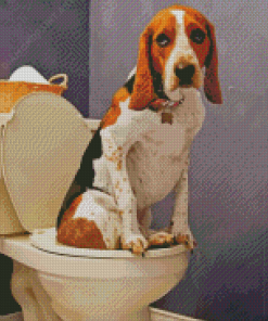 Aesthetic Dog In Toilet Diamond Painting