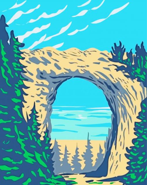 Arch Rock Mackinac Island Diamond Painting