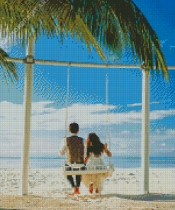 Beach With Love Romance Diamond Painting