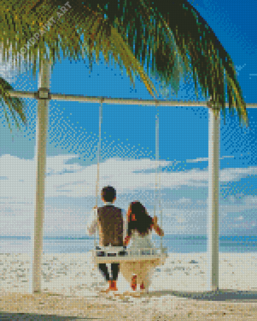 Beach With Love Romance Diamond Painting