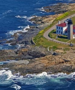 Beavertail Lighthouse View Diamond Painting