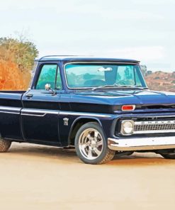 Black 64 Chevy Stepside Truck Diamond Painting