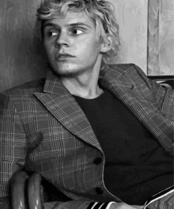 Black And White Actor Evan Peters Diamond Painting