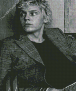 Black And White Actor Evan Peters Diamond Painting